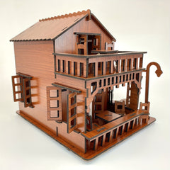 Wooden 3D Puzzle DIY Coffee House Building Model Kit