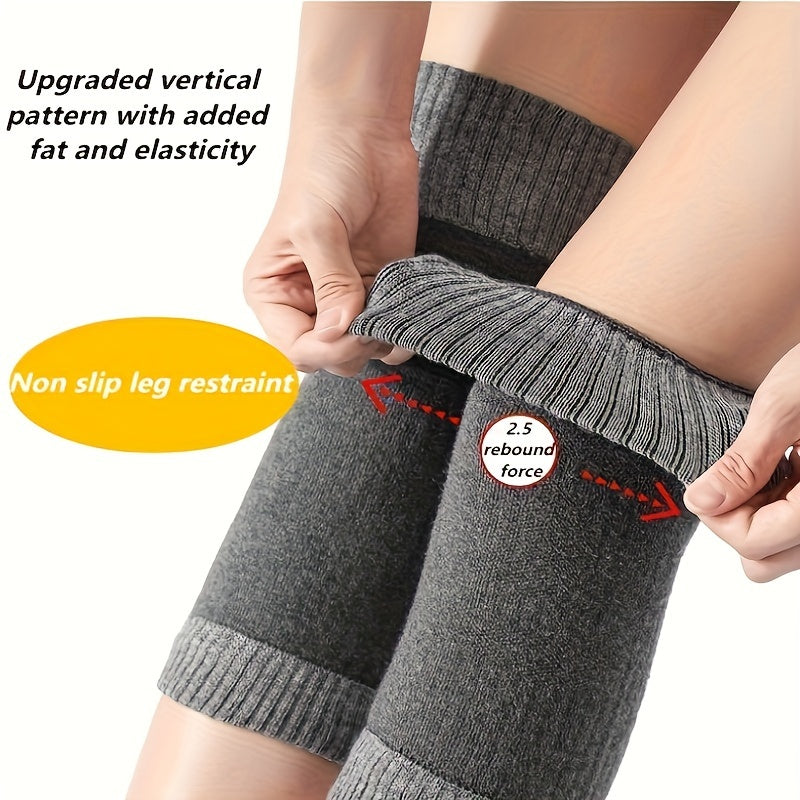 Winter Fleece Knee Pads Warm Heating Thick Large Size Cold-proof Leg Protectors