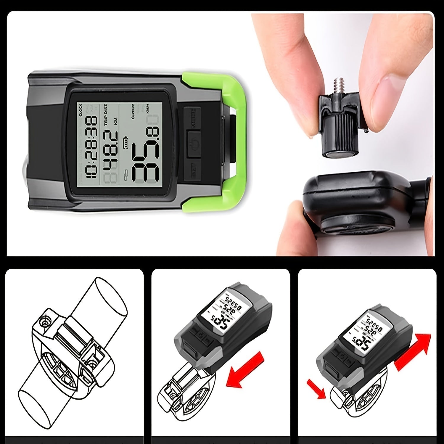 Waterproof Bicycle Light w/ Speedometer Odometer & Horn, 4 Lighting Modes