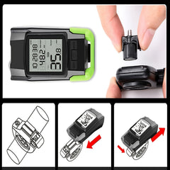 Waterproof Bicycle Light w/ Speedometer Odometer & Horn, 4 Lighting Modes