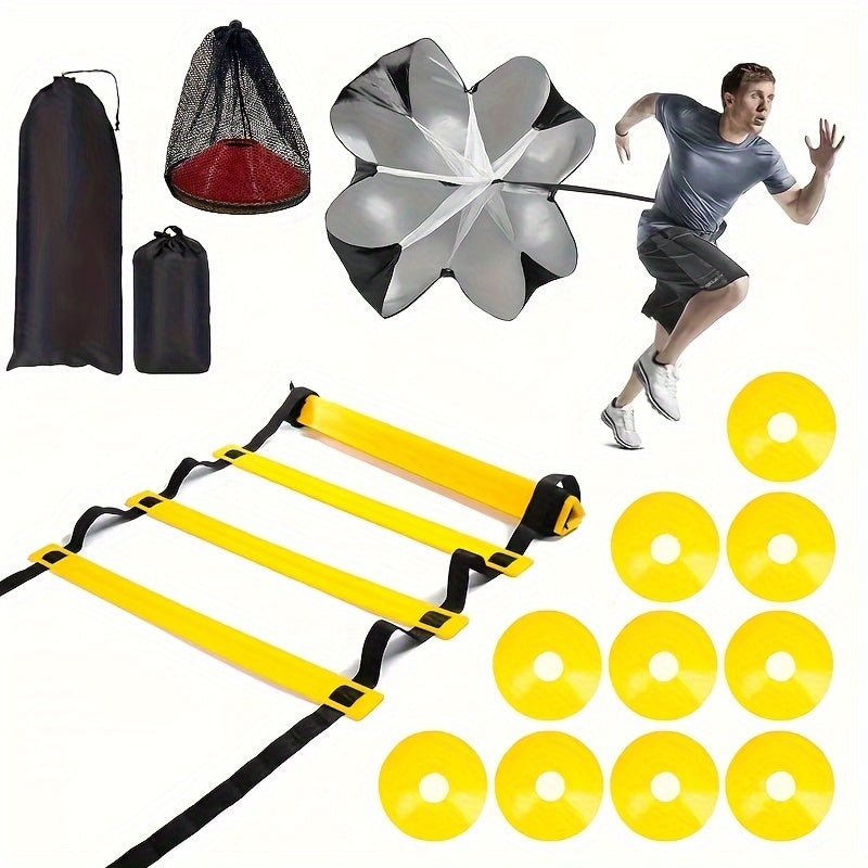 Agility Ladder Set with Parachute Speed Training Soccer Outdoor
