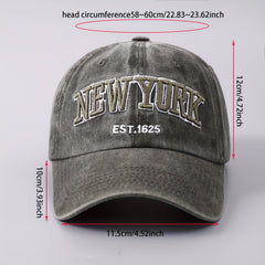 Embroidered NY Alphabet Flag Baseball Cap Curved Brim Sunshade Hat