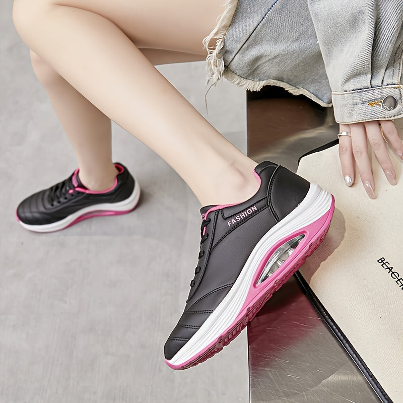 Air Cushion Faux Leather Running Shoes