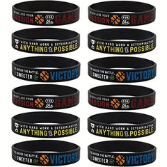 3pcs Victory Basketball Motivational Silicone Bracelets