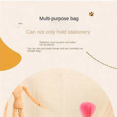 Thickened Mesh Handheld Pencil Case & Large Capacity Stationery Bag