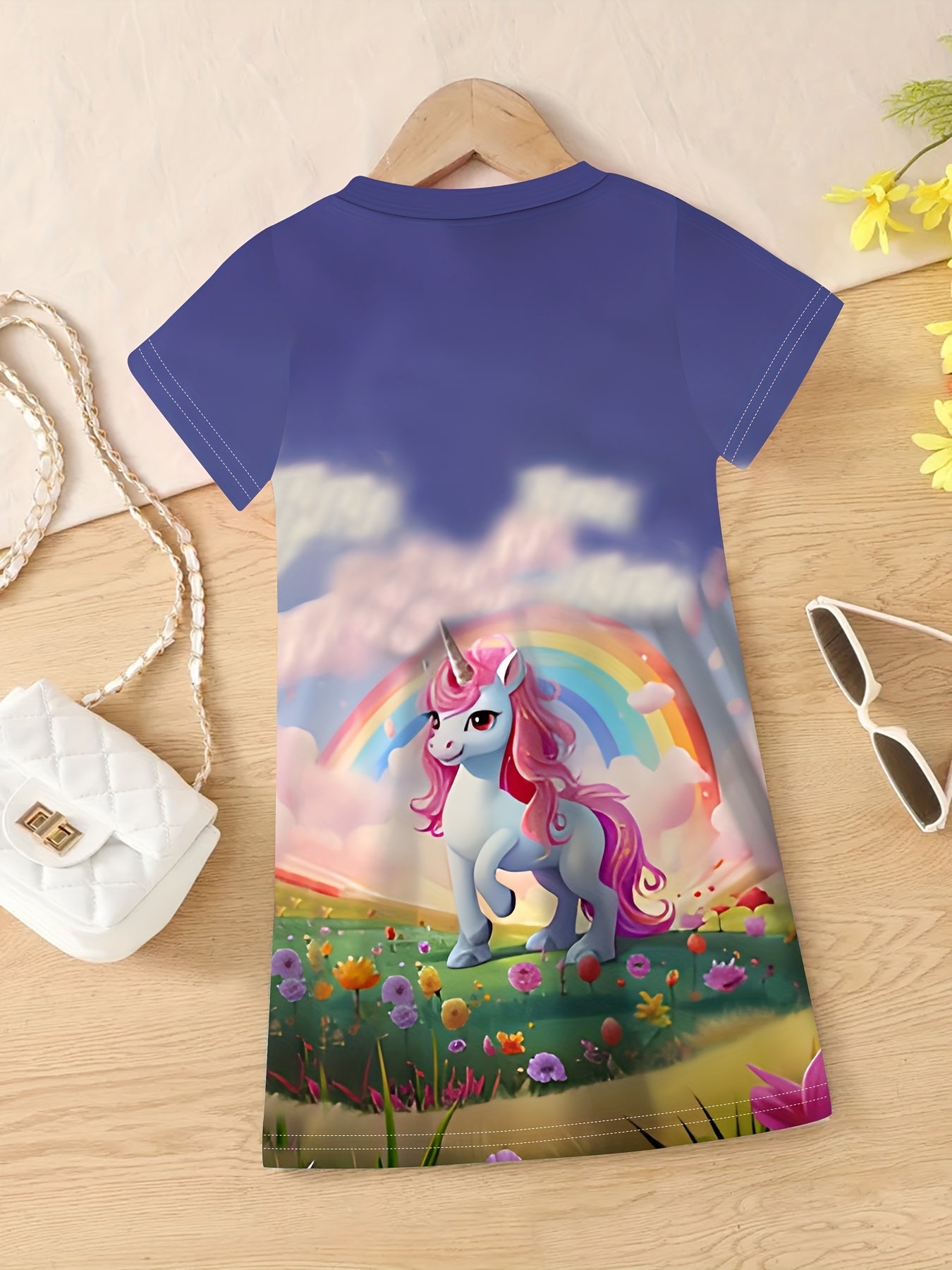 Unicorn Dreamland Short Sleeve Dress for Girls