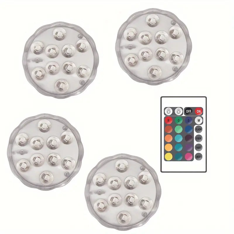 4pcs IP68 Waterproof Diving Light Christmas Decoration LED Pool Light