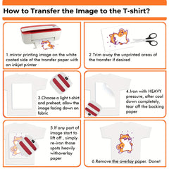 20 Sheets Iron-On Heat Transfer Paper for Light T-Shirts