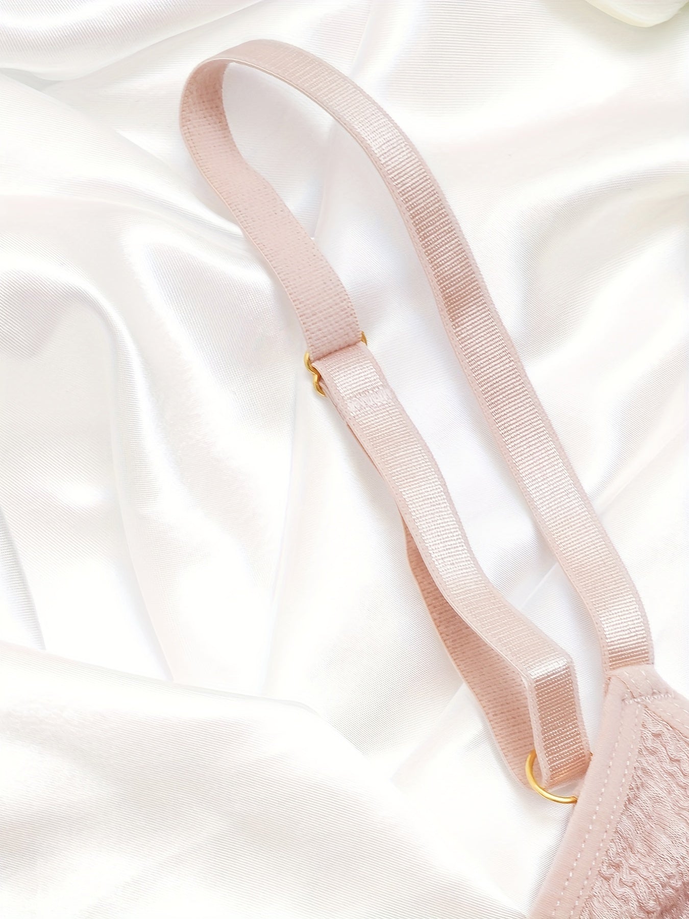 Solid Textured Bra & Panties Full Coverage Lingerie Set