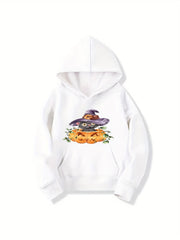 Kitty Witch Pattern Smart Hoodie For Girls