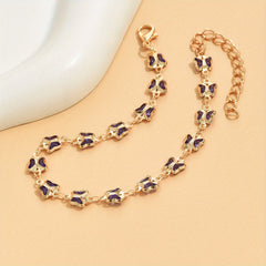 Colorful Butterfly Rhinestone Anklet for Girls
