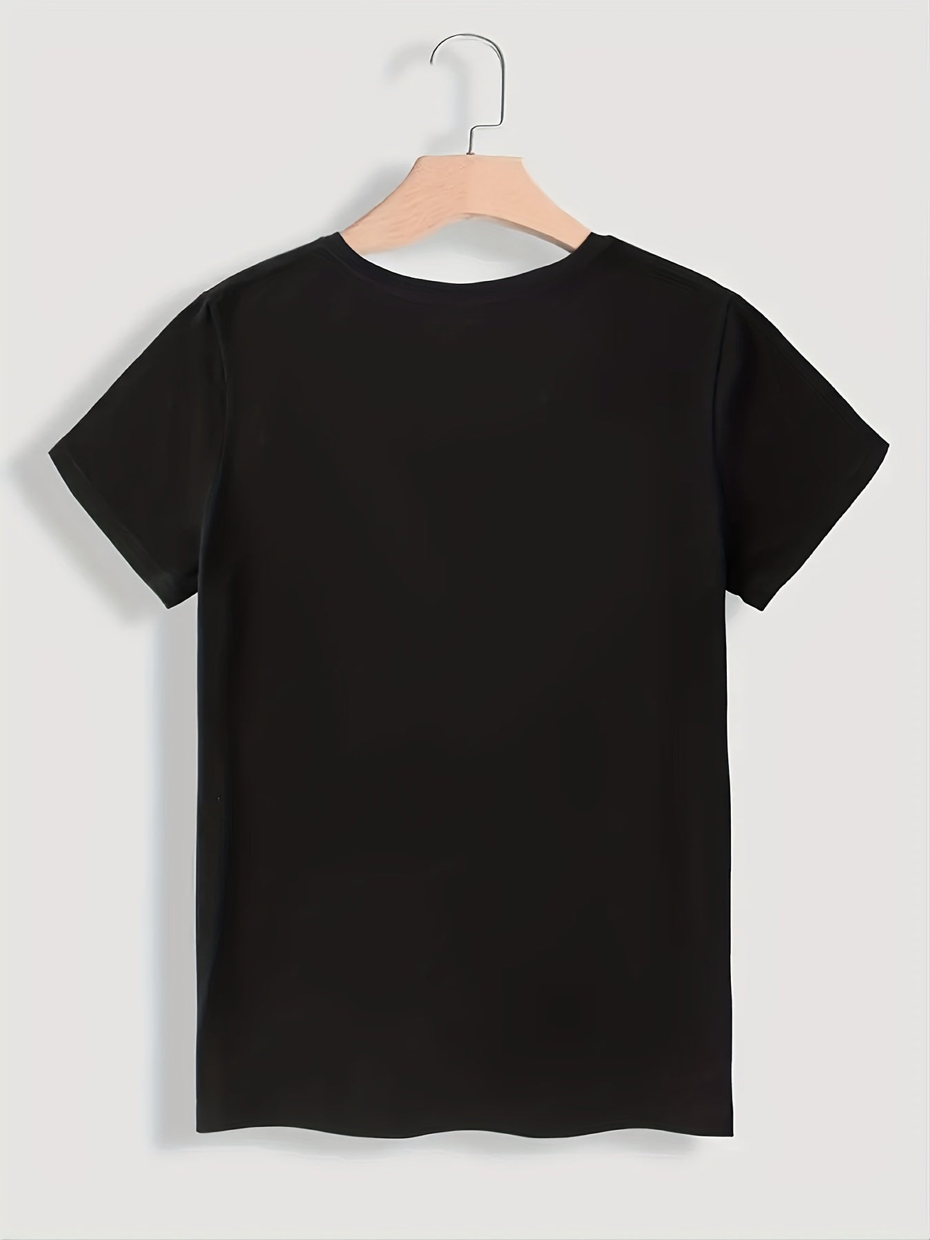 Smiling Face Print Casual T Shirt Round Neck Short Slee