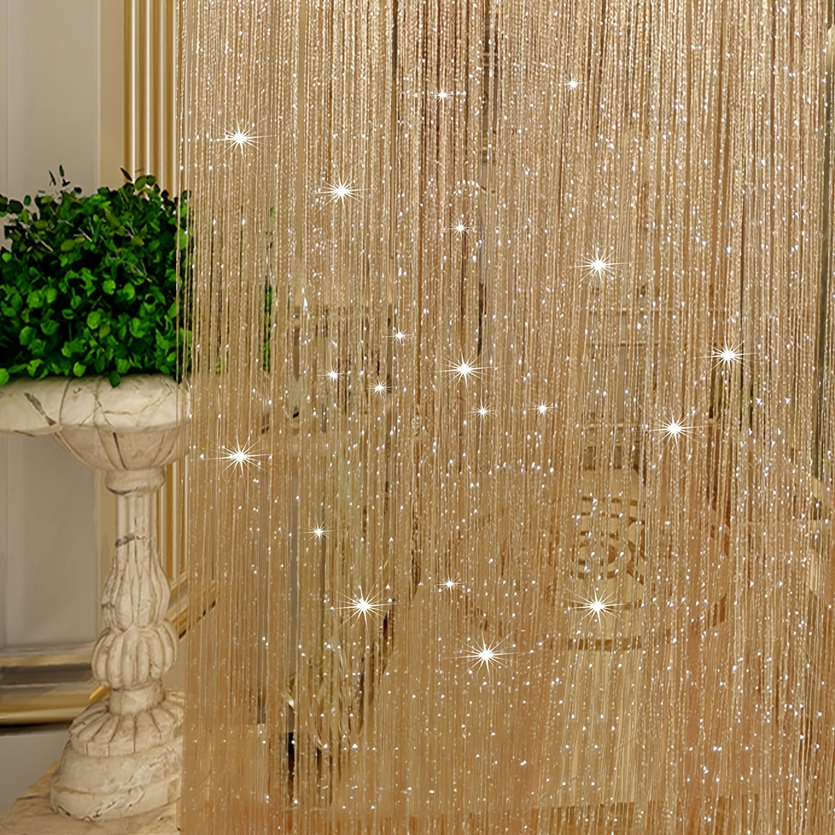 Glittering Silk Curtains Wedding Tassel Ceiling Hanging Door Decoration