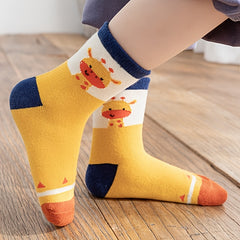 5Pairs Kids Cartoon Giraffe Socks for Autumn Winter