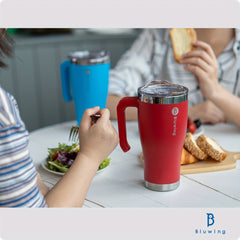 30 Oz Stainless Steel Tumbler Double Wall Insulated Travel Mug with Handle