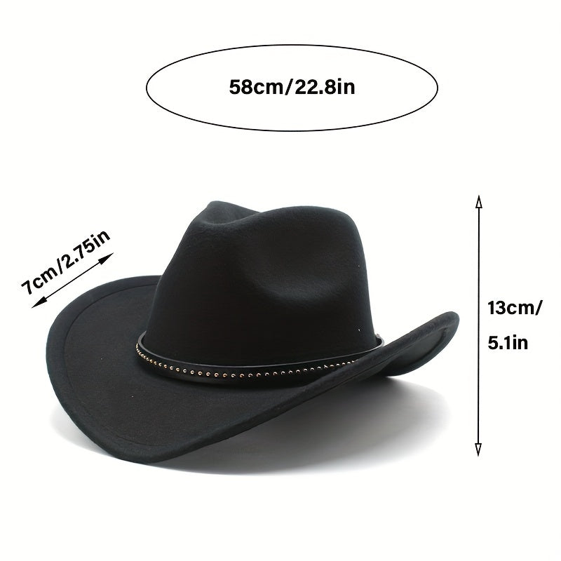 Men's Western Cowboy Hat Big Brim Jazz Top Hat