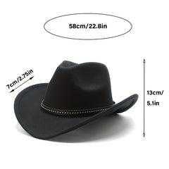 Men's Western Cowboy Hat Big Brim Jazz Top Hat