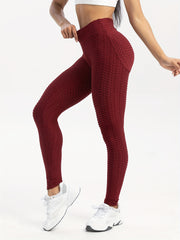 Honeycomb Jacquard Yoga Sports Pants Butt Lifting Slimming Leggings