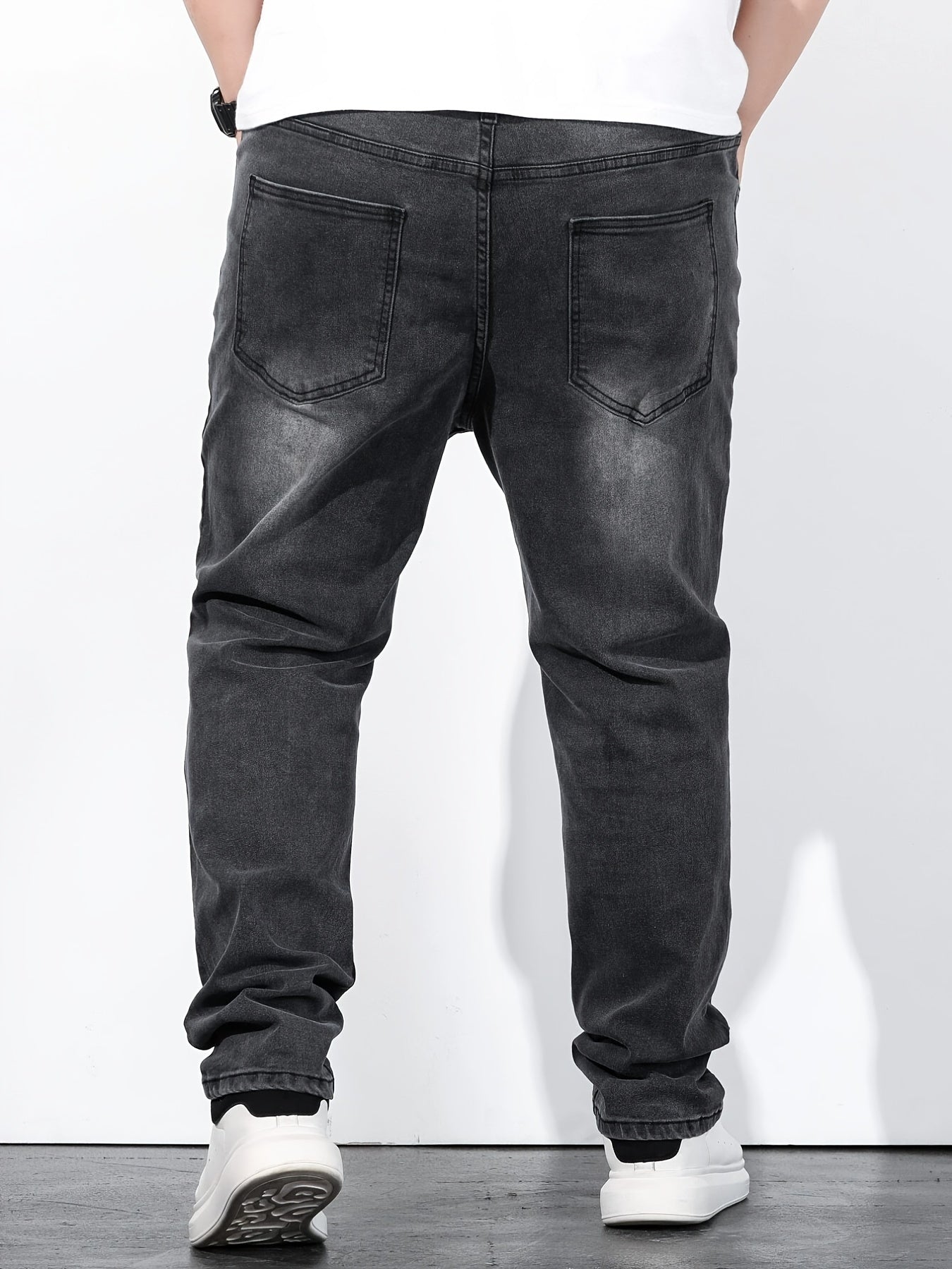 Men's Washed Cotton Slim Fit Mid Stretch Jeans