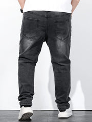 Men's Washed Cotton Slim Fit Mid Stretch Jeans