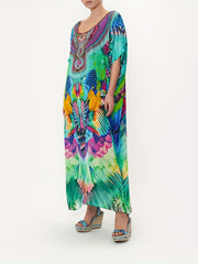 Parrot Print Maxi Cover Up Dress