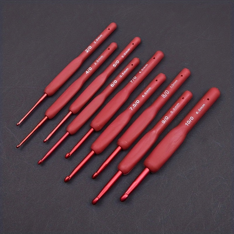 High Coloured Handle Crochet Hook For Arthritic Hands With Stitch Markers