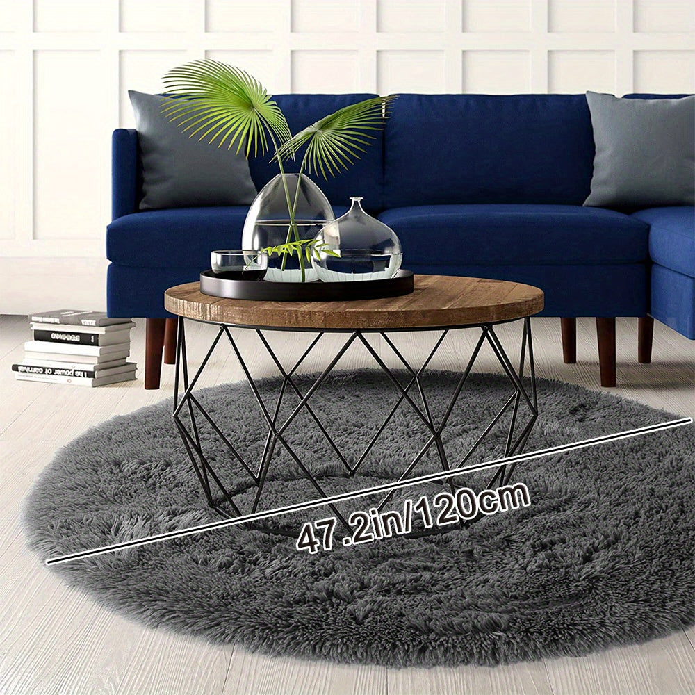 Soft Shaggy Area Rug Fluffy Circle Rugs For Baby Nursery
