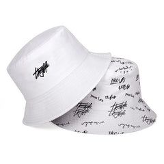 Letter Print Reversible Men's Bucket Hat