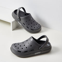 LUOFU Lightweight Non Slip Clogs Garden Sandals Grey