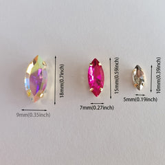 Colorful Rhinestones w/ Golden Claw for Clothes - Sew On Stones