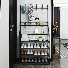 1pc Standing Coat Rack With 4 5 Layers Of Storage And 8 Double Hooks