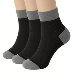 3 Pairs Athletic Running Socks Unisex Ankle Plantar Support