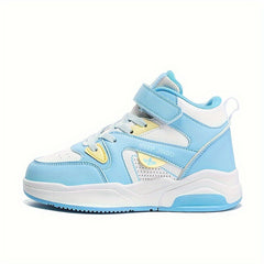 Boy's High Top Skate Shoes Comfy Non Slip Casual Lace Up Sneakers For Kids