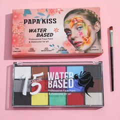 Water Activated Face Painting Kit for Adults 15 Colors Makeup Paste