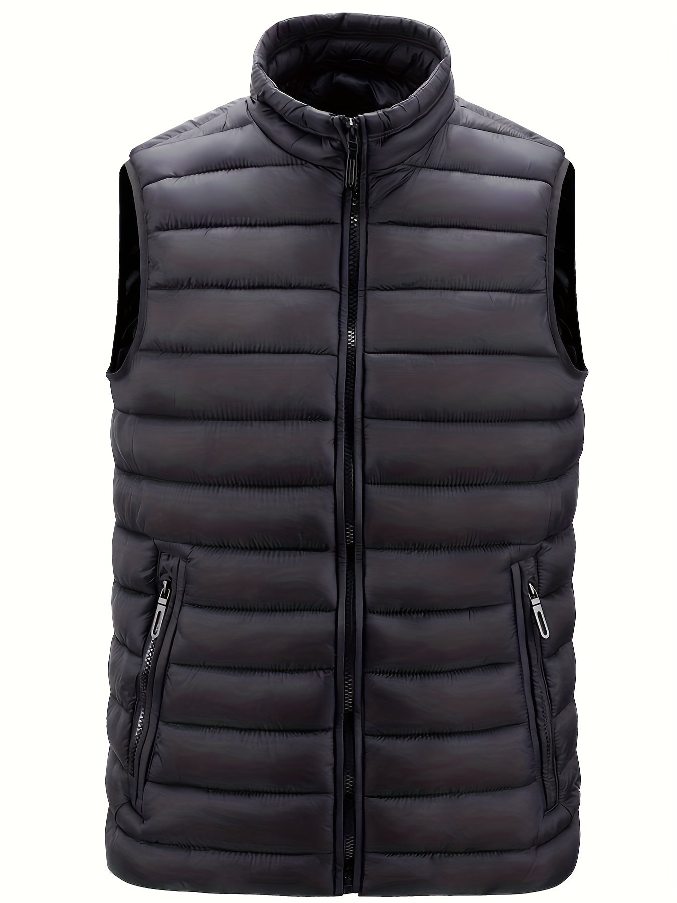 Men's Casual Zipper Pockets Stand Collar Vest