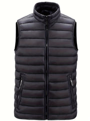 Men's Casual Zipper Pockets Stand Collar Vest