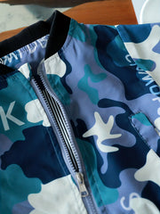 Boys Camo Print Windbreaker Jacket Zip Up Coat Kids Clothing