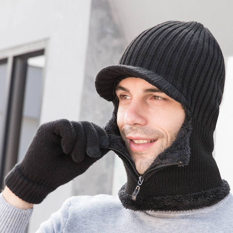 2pcs Knit Plus Teddy Line Hat for Autumn & Winter