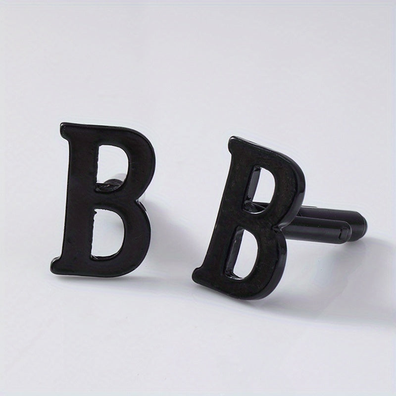 Alloy Cufflinks For Men With Shirts - A-Z English Letters