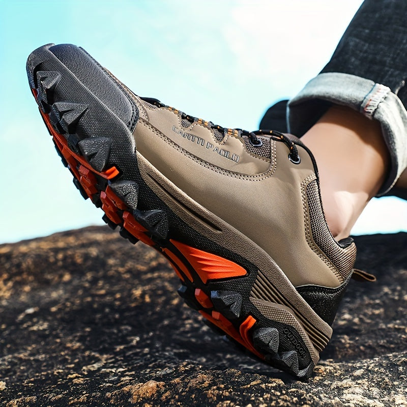 Men's Low Top Hiking Boots Comfy Non Slip Lace Up Shoes For Outdoor
