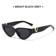 Stripe Cat Eye Sunglasses Vintage Ladies Stylish Oversized Triangle