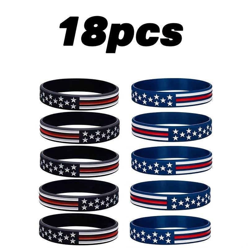 30pcs Independence Silicone Wristbands Patriotic Youth Party Favors