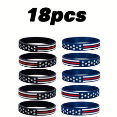 30pcs Independence Silicone Wristbands Patriotic Youth Party Favors