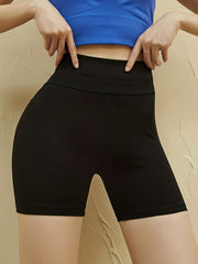 Solid Sports Yoga Shorts Fitness Active Biker Shorts