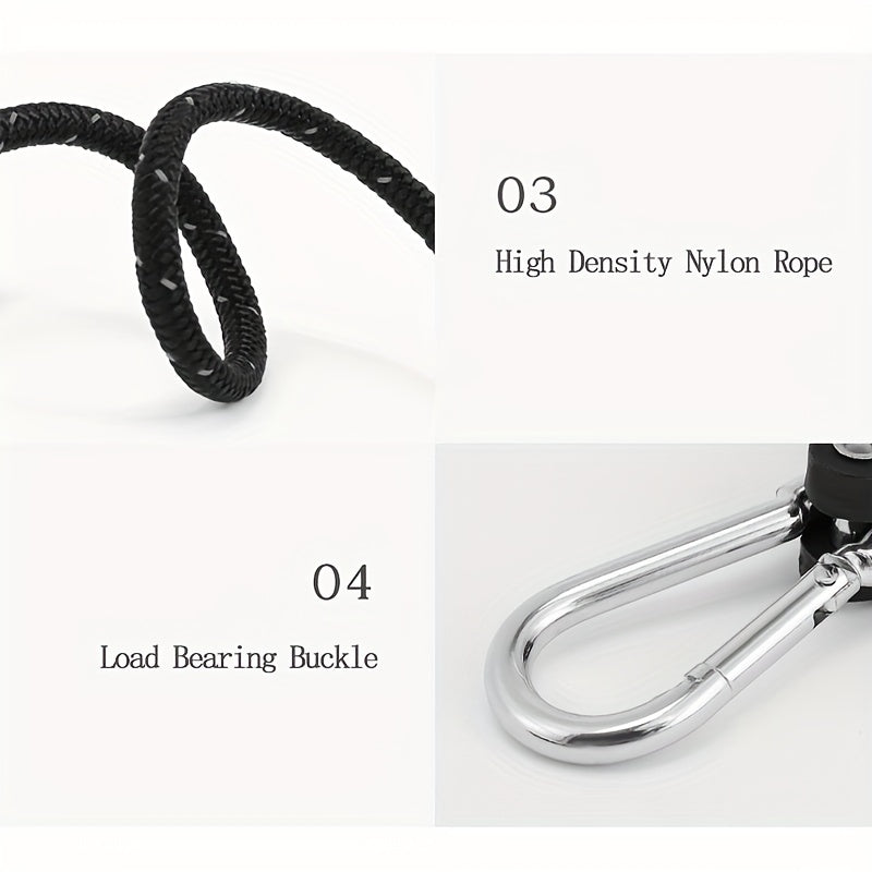 2pcs Outdoor Windproof Ropes with D-shaped Buckle