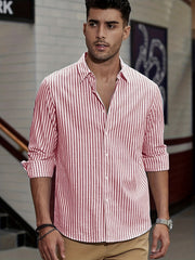 Men's Striped Shirt Long Sleeves Regular Fit