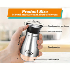 2pcs Pepper Grinder Glass Spice Mill Manual Salt Grinder Spice Crusher
