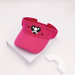 Skull Heart Print Visor Hat Cartoon Hip Hop Lightweight Sun Hat