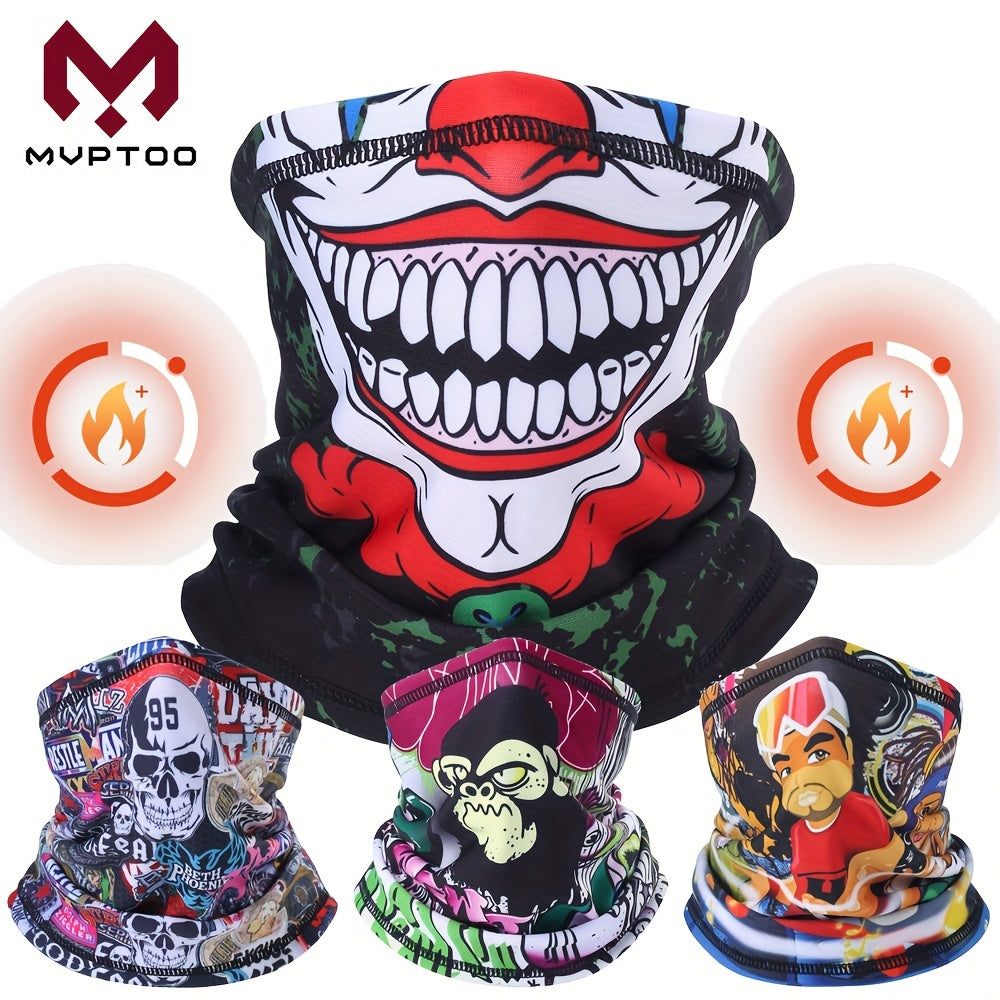Ghost Skull Fleece Neck Cover Face Mask for Outdoor Winter Sports