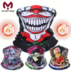 Ghost Skull Fleece Neck Cover Face Mask for Outdoor Winter Sports